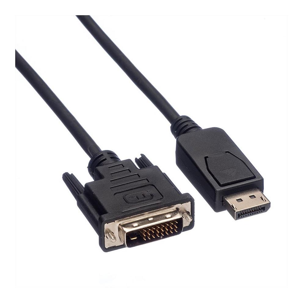 Kabllo DisplayPort VALUE 11.99.5615 / DisplayPort 1.1 në DVI-D Dual Link / 2m / WQXGA 60Hz - Zezë - 1