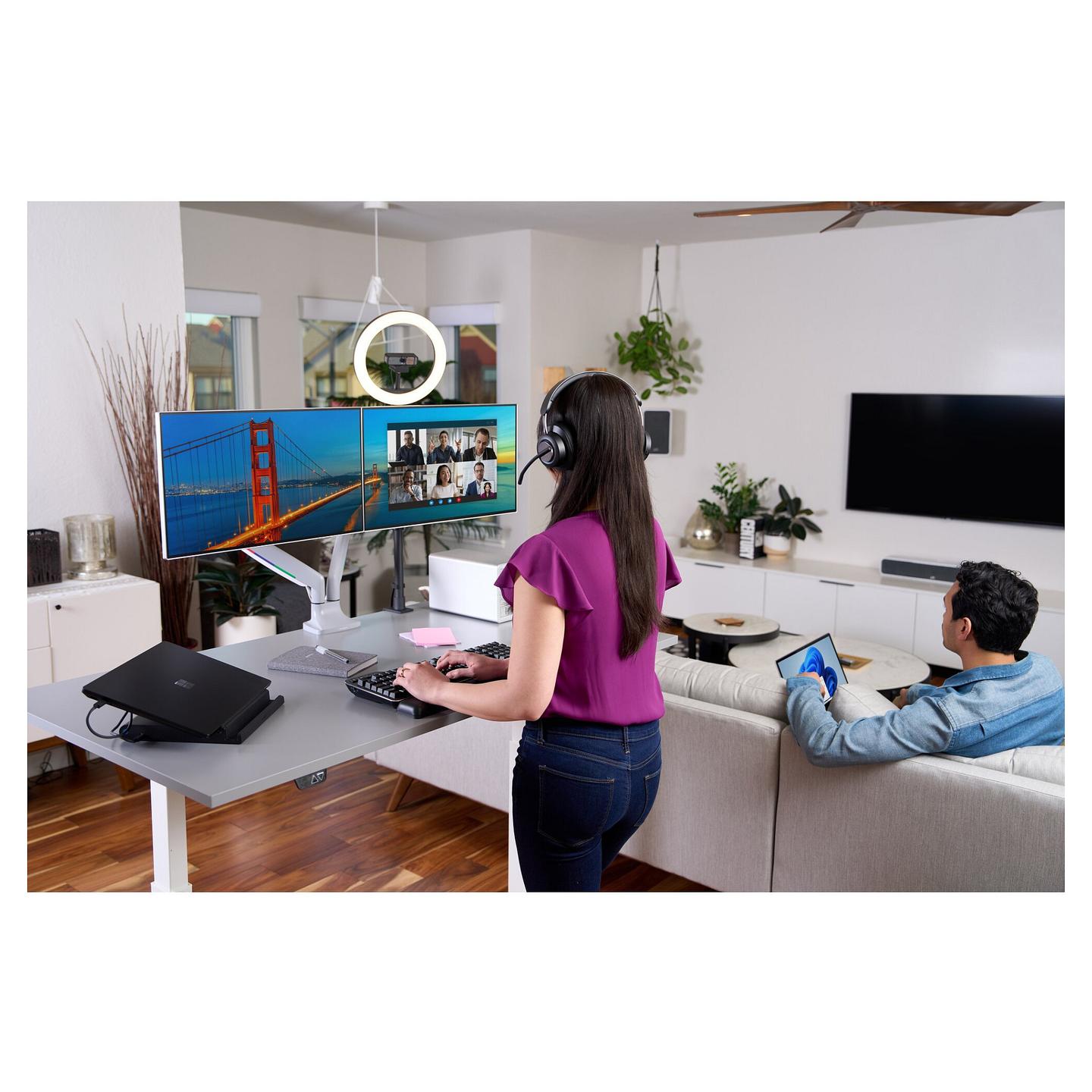 Kufje pa kabllo Kensington H3000 / Bluetooth 5.2 / Over-Ear / 40mm / Mikrofon / Noise Cancelling - Zezë - 60