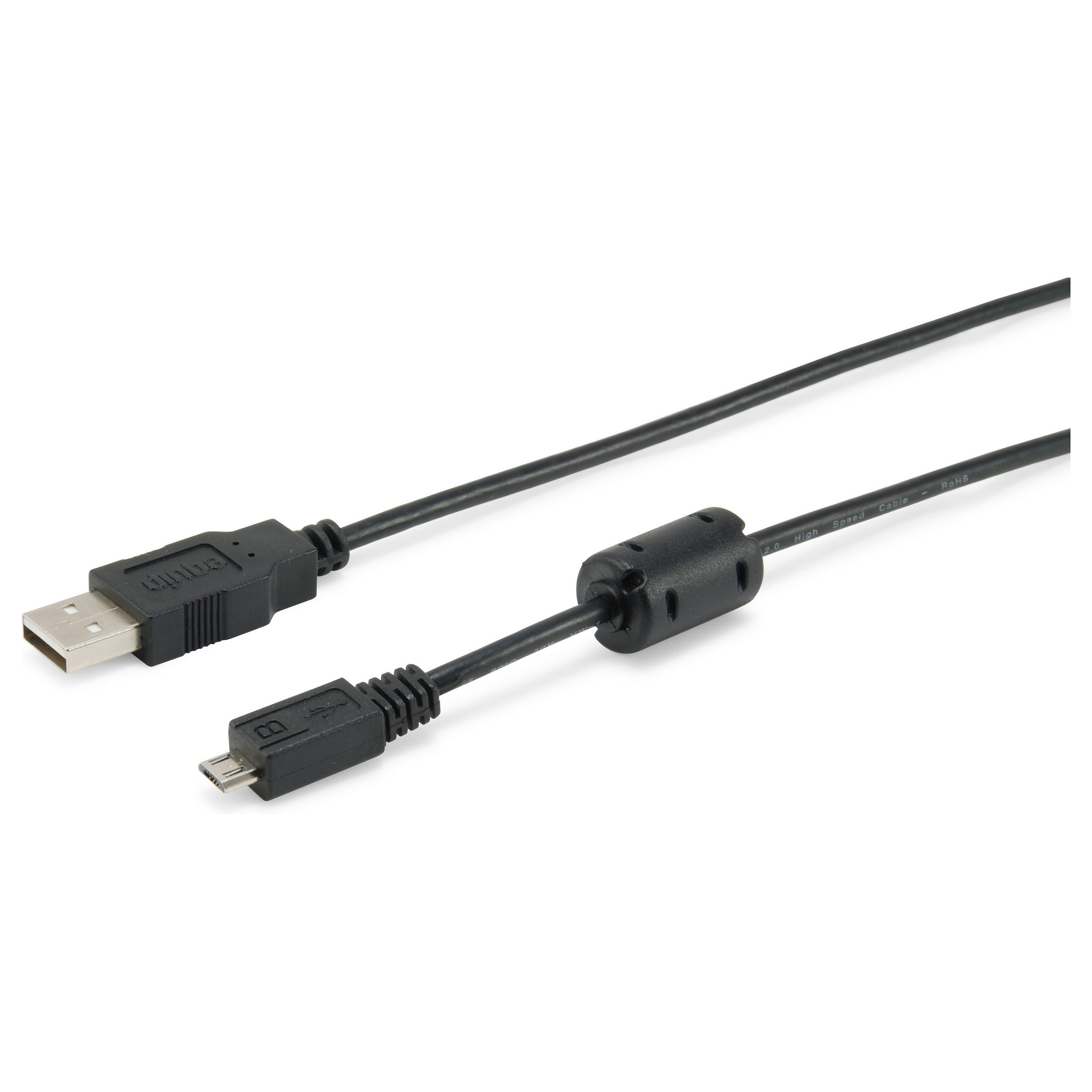 Kabllo Equip USB-A 2.0 -> micro B St/St 1.00m / e zezë - 1