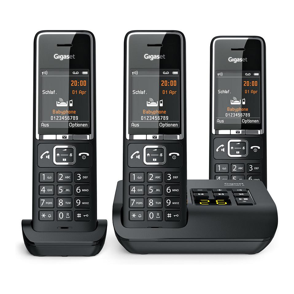 Telefona të Thjeshtë Gigaset COMFORT 550A Trio, 3 Handset, DECT/GAP, 2.2" TFT, deri në 200 Kontakte - Zezë - 10