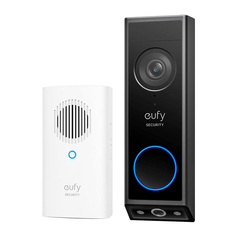 Kamerë Zile për Derë eufy E340, 2K, Dual Camera, 160°, Color Night Vision, Audio 2-Kahëshe, AI, Bateri, Wi-Fi 2.4GHz, 8GB eMMC, IP65, Chime - Zezë
