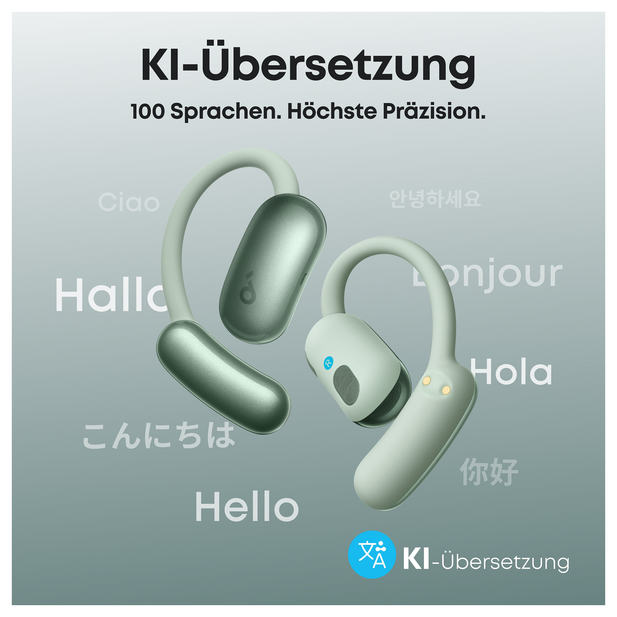 Kufje pa kabllo ANKER Soundcore AeroFit 2 AI – Gjelbër - 2