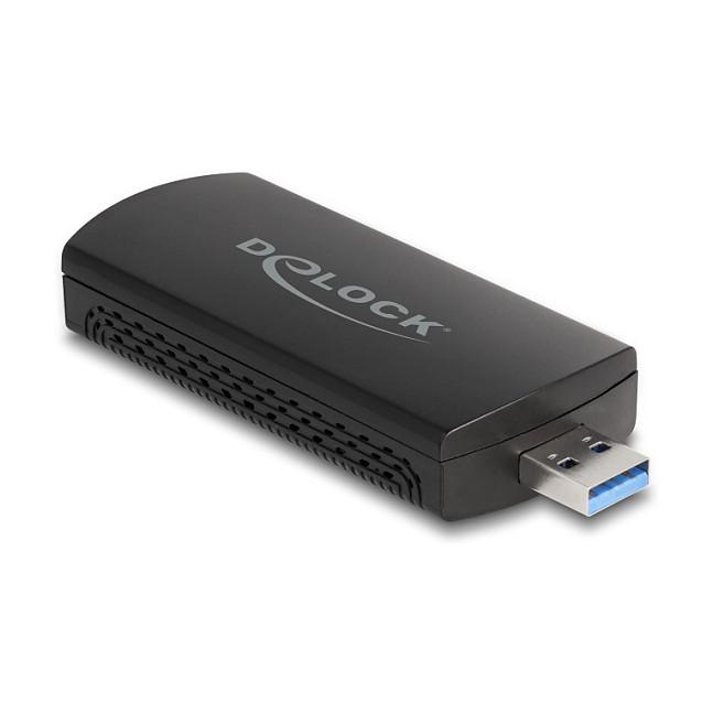 Adapter Rrjeti USB DeLOCK 12774 / Wi-Fi 6E / AX5400 / 2.4 GHz + 5 GHz + 6 GHz / USB 5 Gbps - Zezë