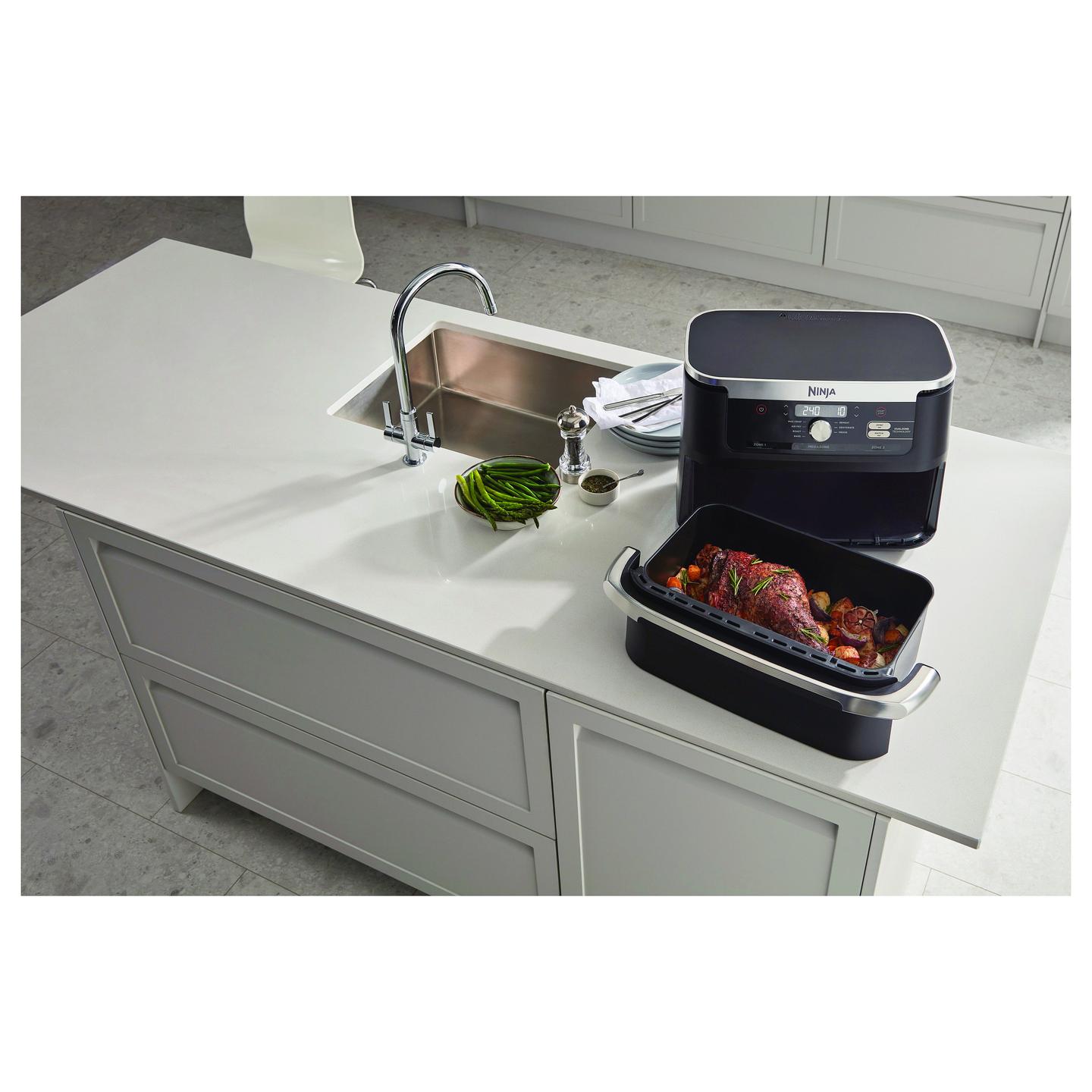 Fryer Ninja Foodi FlexDrawer AF500EU, 10,4 L, 2470 W, 2 Zona nga 5,2 L, 7 Funksione - Zezë/Bardhë - 14