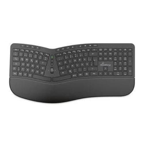 Tastierë Pa kabllo MediaRange Ergonomic Multimedia / MROS132 / QWERTZ / Lidhja Wireless 2.4GHz / Bateri AAA – Zezë