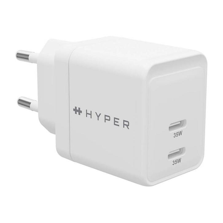 Karikues USB-C Targus HYPER HJG35EU, 35W, 2x USB-C, GaN, Power Delivery 3.0, PPS - Bardhë