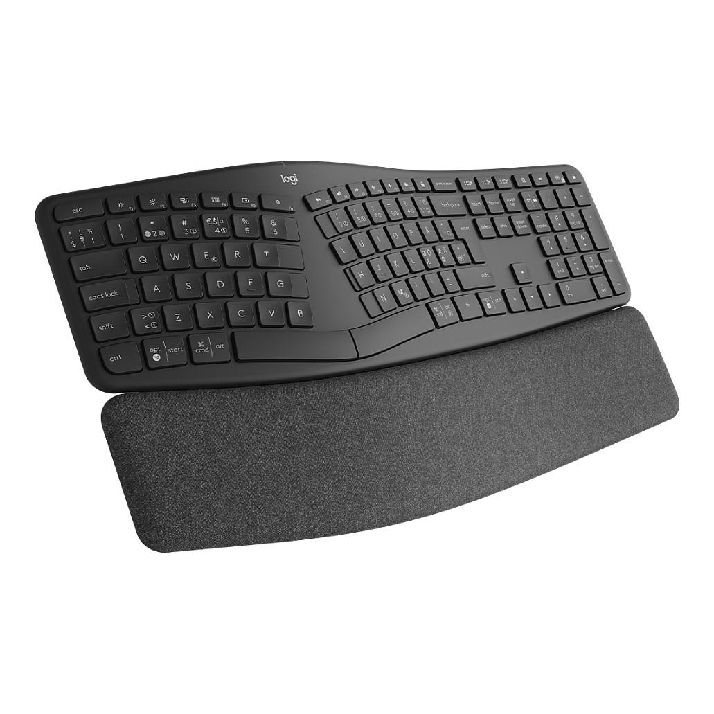 Tastierë pa kabllo Logitech ERGO K860, Ergonomike Split, Bluetooth 5.0, Wireless 2.4 GHz, Mbështetëse për Kyçet e Duarve, Layout Francez AZERTY – Grafit - 3