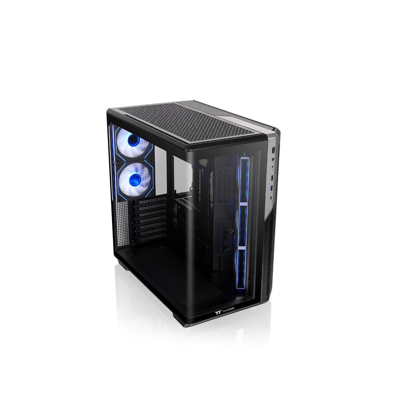 Kasë Thermaltake View 590 TG ARGB, Midi Tower, ATX, xham i temperuar i lakuar, 5x 120 mm ARGB - Zezë
