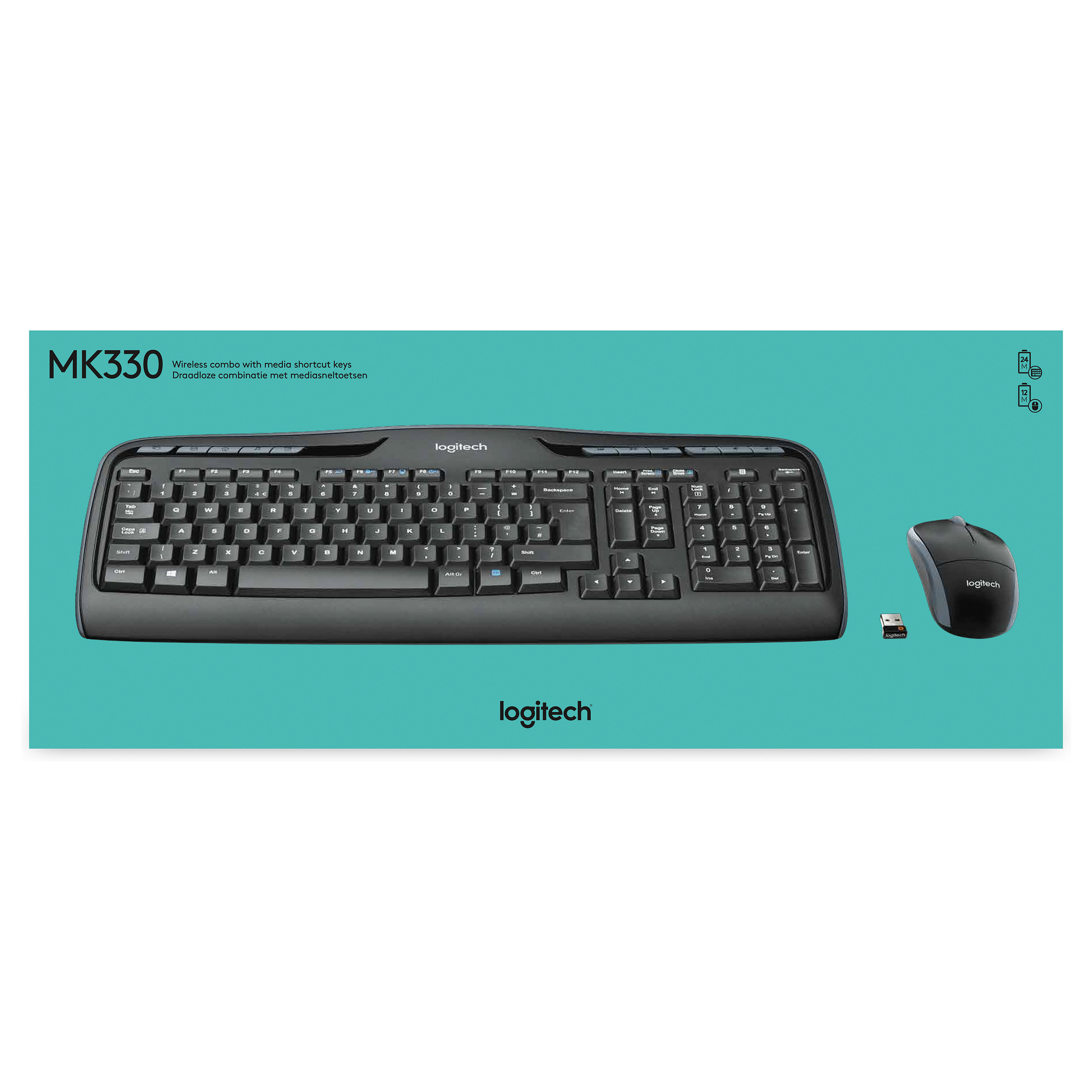 Set Tastierë dhe Maus Logitech Desktop MK330 Wireless Black - US Layout - 4
