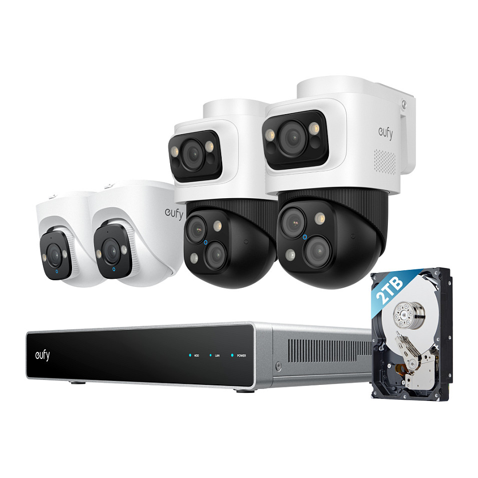 Kamerë Sigurie IP CCTV eufy S4 / NVR / 8K / 16MP / 8x Optical Zoom / 5x Digital Zoom / 122° FOV - Zezë/ Bardhë