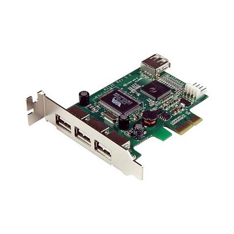 Kartë Zgjerimi StarTech.com PEXUSB4DP, PCI Express x1, 4x USB-A 2.0, 480Mbps, 3x të Jashtme + 1x të Brendshme, Low Profile + Full Height