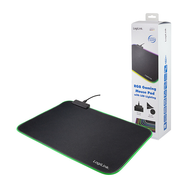 Mauspad Gaming LogiLink ID0183 / 350 x 260 x 3mm / Poliester + Gomë natyrale / RGB LED / Anti-rrëshqitës / Micro-USB - Zezë - 10