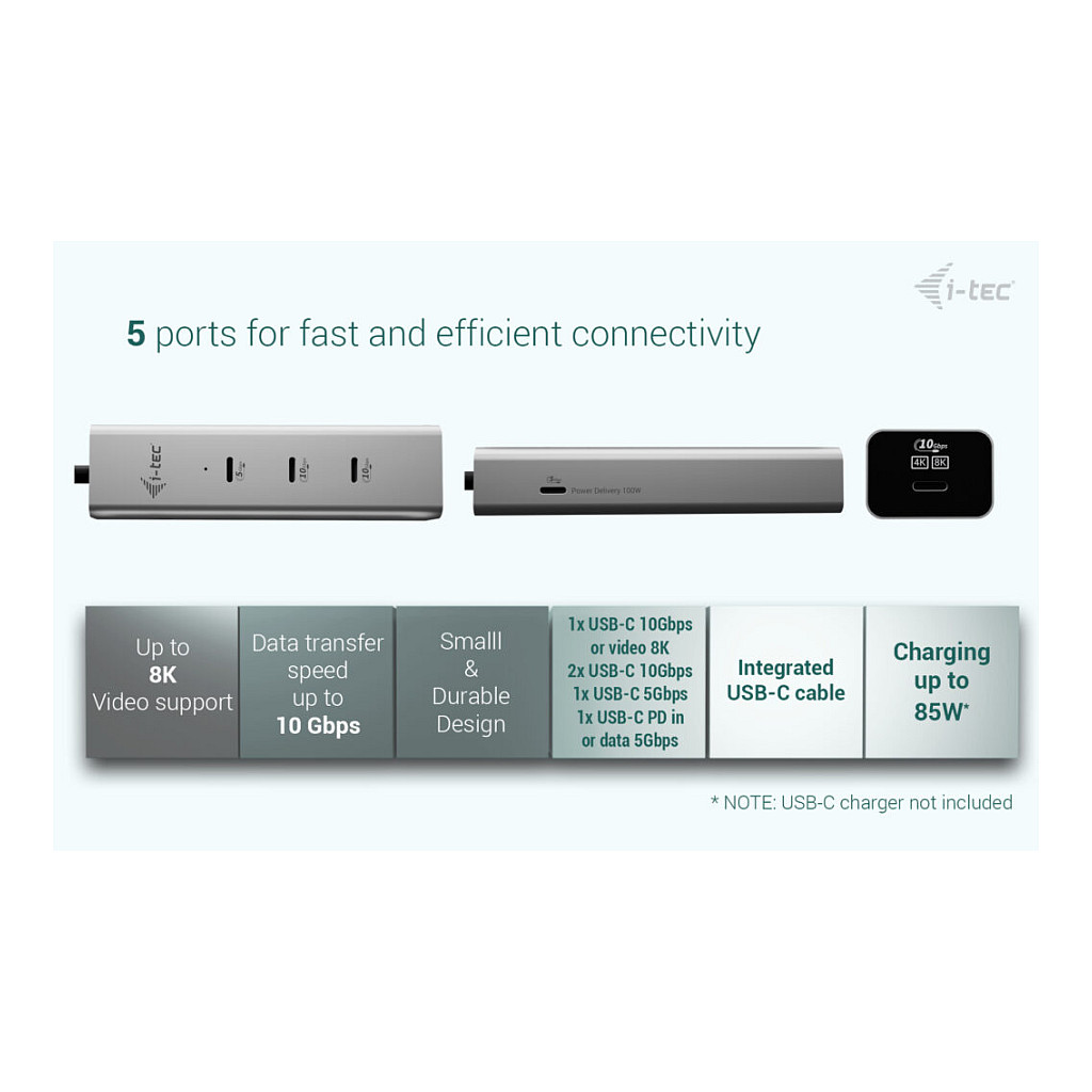 HUB I‑TEC USB-C / 5 Ports - Argjend - 10
