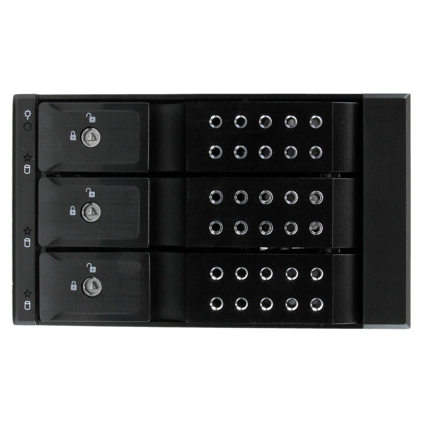 Kontroller për HDD StarTech.com HSB3SATSASBA, 3x 3.5", SATA III, SAS II, Hot-Swap, 6 Gbit/s, Ventilator, Alumin – Zezë - 3