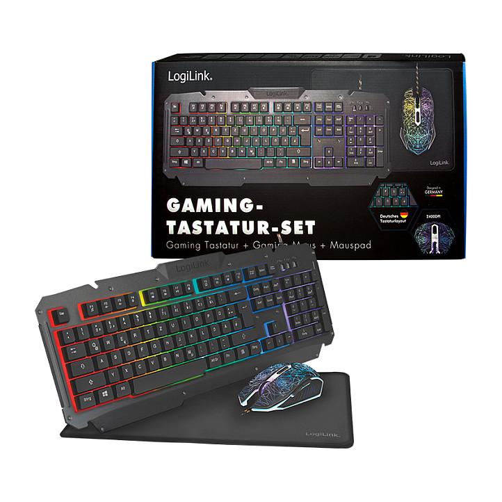 Combo (Tastierë & Maus) LogiLink ID0185 / QWERTY / Membrane / RGB LED / USB - Zezë - 10