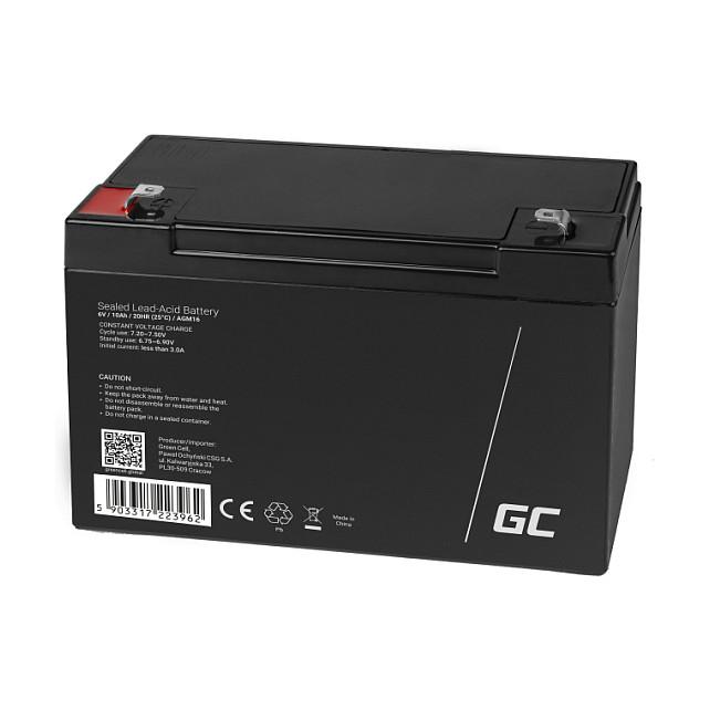 Bateri Green Cell AGM16, 6 V, 10 Ah, AGM VRLA – Zezë - 2