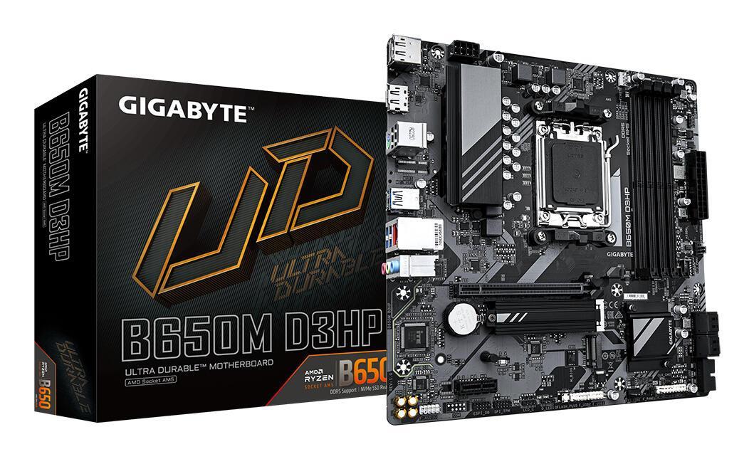 Pllakë Amë GIGABYTE B650M D3HP / AMD B650 / AM5 / Micro-ATX / DDR5 / PCIe 4.0 / 2.5GbE - 2