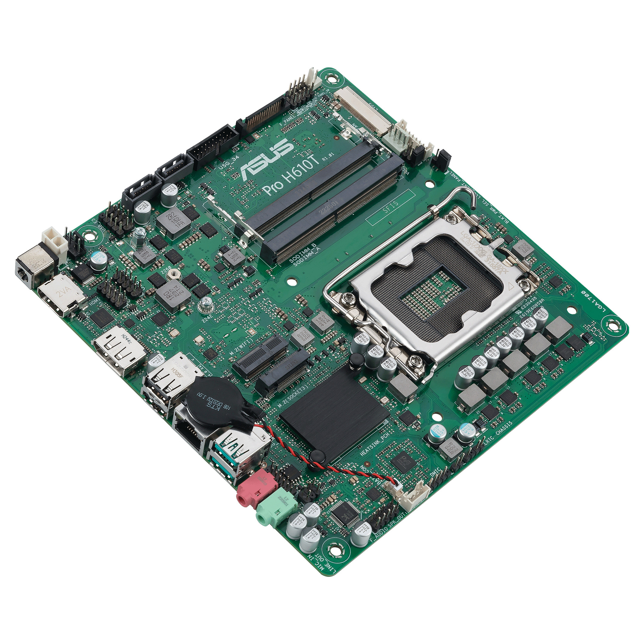 Pllakë Amë ASUS PRO H610T-CSM / Intel LGA1700 / H610 / DDR5 SO-DIMM / Thin Mini ITX / Gigabit LAN - 5