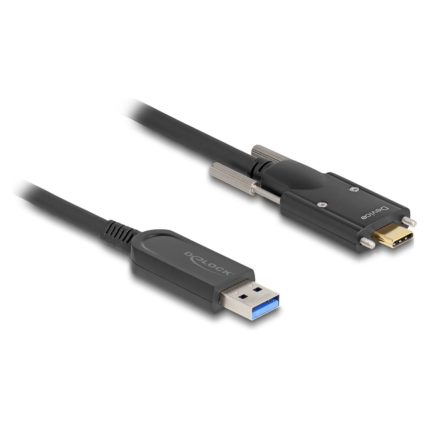 Kabllo optike aktive DeLOCK 83200, USB-A në USB-C, USB 3.2 Gen 2, 10 Gbps, 5 m - Zezë