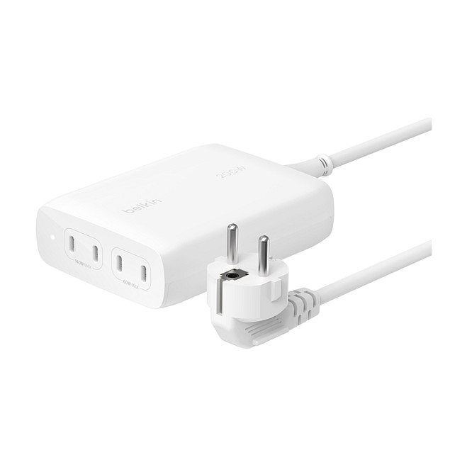 Karikues Belkin BoostCharge Pro / 4x USB-C / Kabllo 1.5m – Bardhë