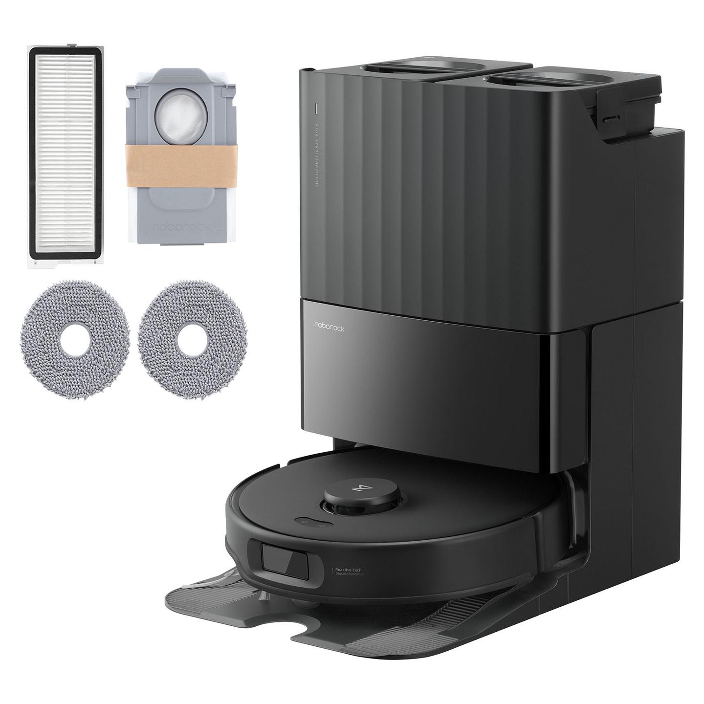 Fshesë Robotike Roborock Qrevo Edge 5V1 / 18.500Pa / Dual Anti-Tangle / DuoDivide / FlexiArm / LiDAR / Mop / 75°C / Multifunctional Dock 3.0 – Zezë