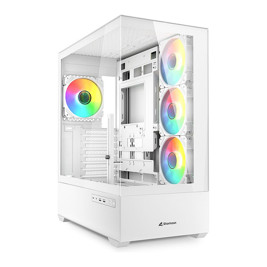 Kasë Sharkoon AK6 RGB ATX 1xGlass - Bardhë - 1
