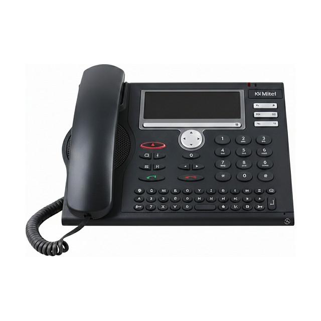 Telefon i Thjeshtë Mitel MiVoice 5380 Digital, Ekran Grafik me Ndriçim 2.5", AZERTY, Portë për Kufje DHSG - Zezë