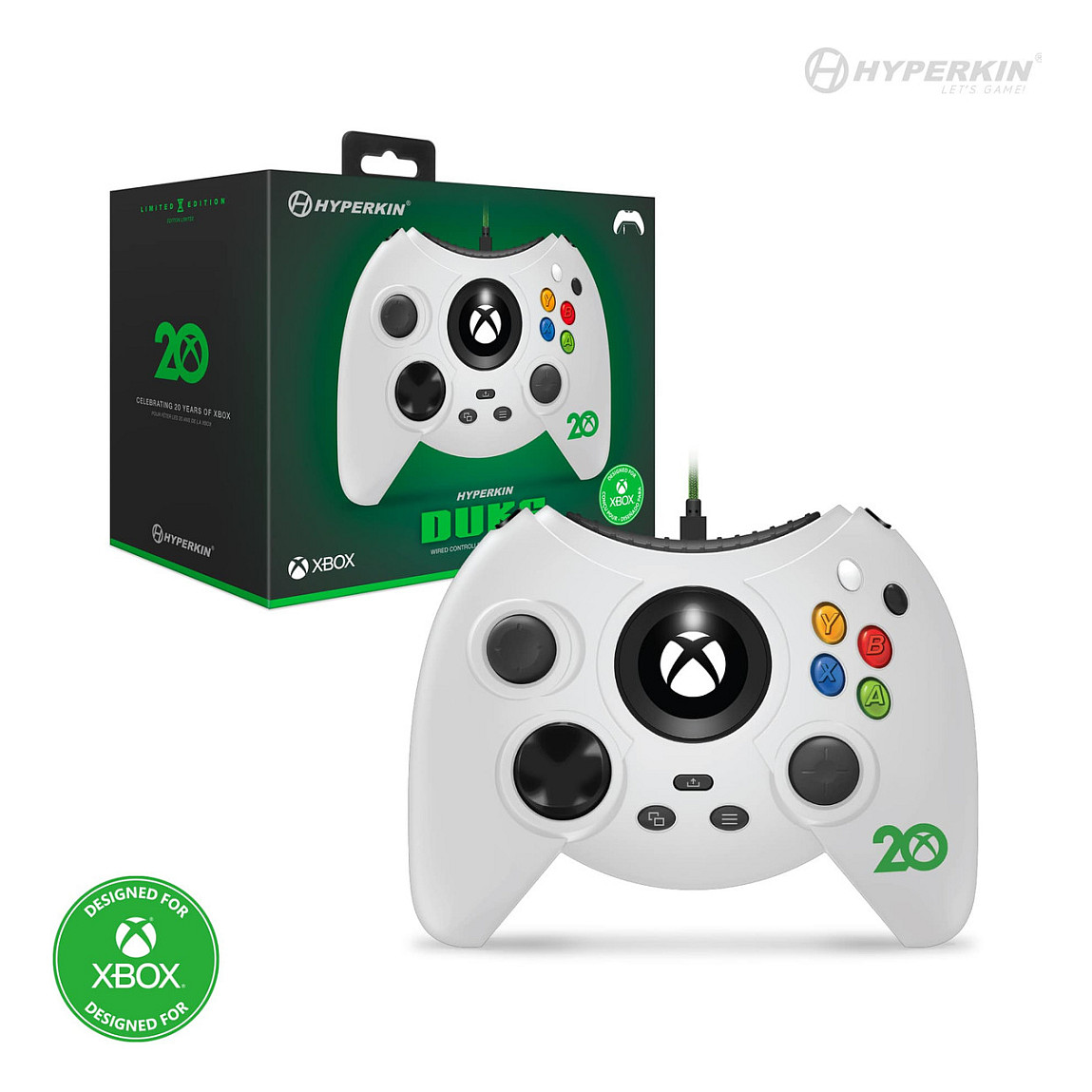 Kontroller për Xbox Hyperkin Duke Wired – Bardhë - 2