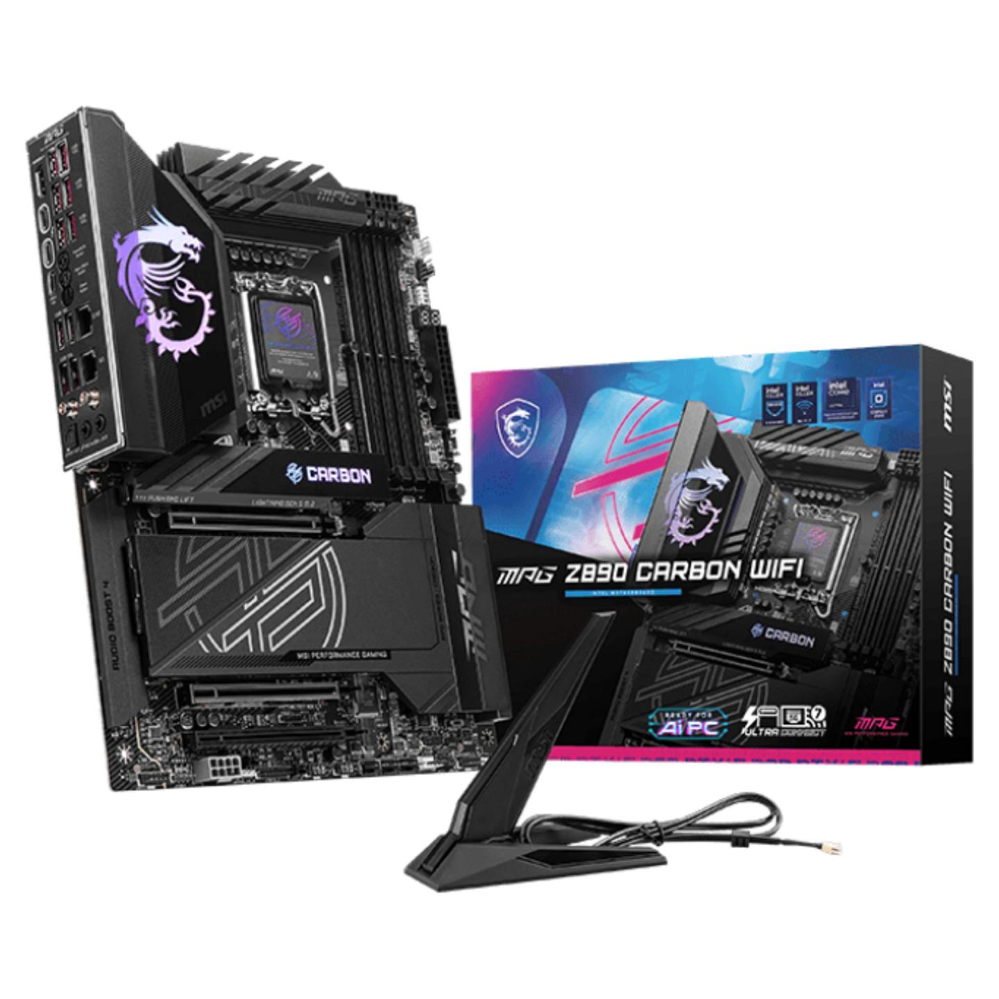 Pllakë Amë MB Intel MSI MPG Z890 CARBON WIFI, LGA1851, Z890, ATX, DDR5, WiFi 7 - 1