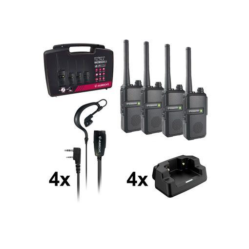Radiolidhje Albrecht Tectalk Worker 3, PMR446, 16 kanale, set me 4 copë, bateri 2200 mAh, autonomi deri në 14 orë - Zezë