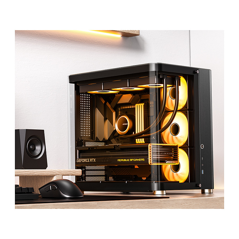 Kasë PC Jonsbo TK-2 2.0 / Midi Tower / ATX / Tempered Glass - Zezë - 2