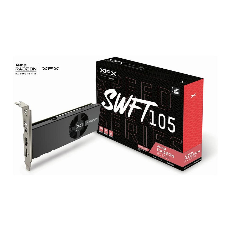 Kartelë Grafike AMD / XFX Radeon RX 6400 4GB SWFT105 LP / GDDR6 / 1 Fan - 7