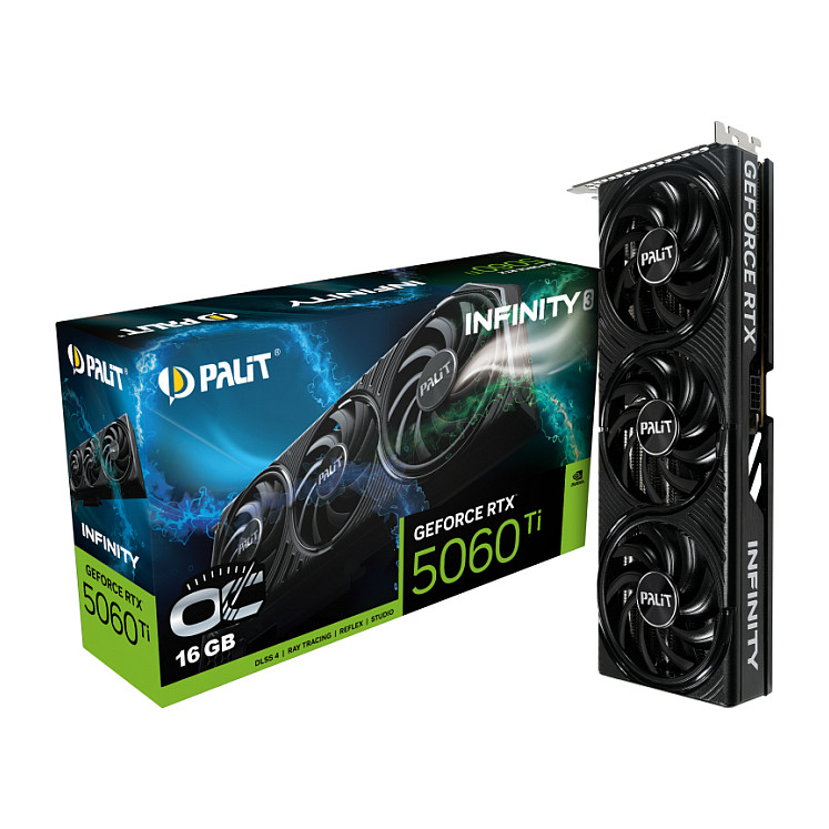 Kartë Grafike NVIDIA Palit GeForce RTX 5060 Ti Infinity 3 OC / 16GB GDDR7 / PCIe 5.0 / 3 Fan – Zezë - 10