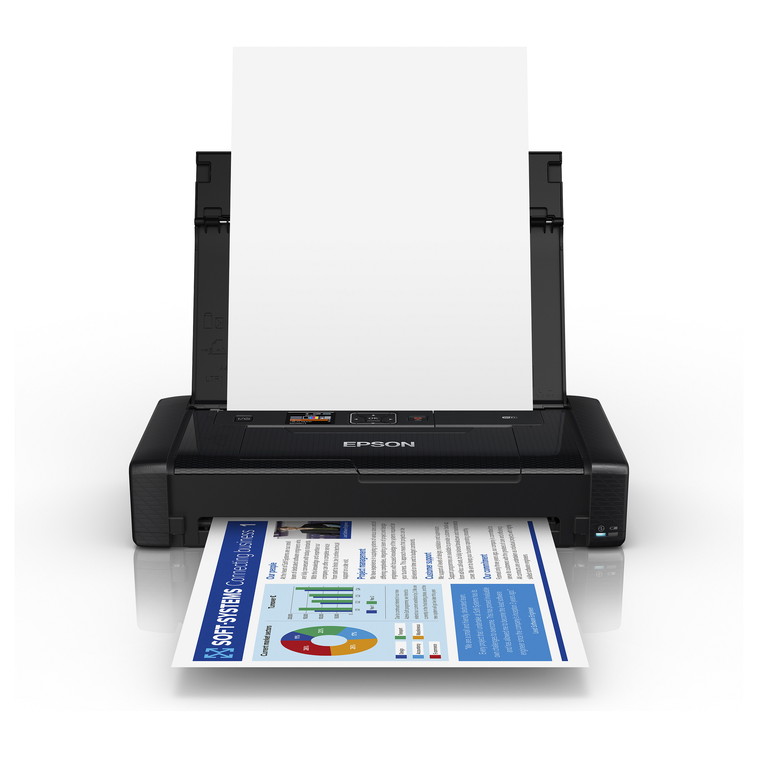 Printer Inkjet Epson WorkForce WF-110W / Mobile / A4 / 11ppm / 1440dpi / USB WiFi Direct / Battery - Zezë - 2