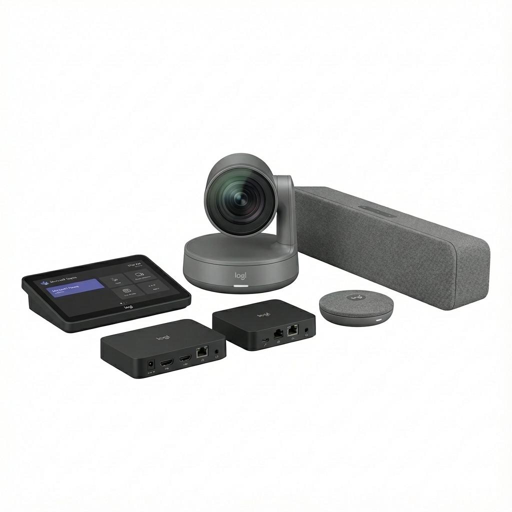 Sistem për Konferencë Logitech Bundle Medium Room / Tap + Rally / 4K / 10.1" Touch / Mini PC - Zezë