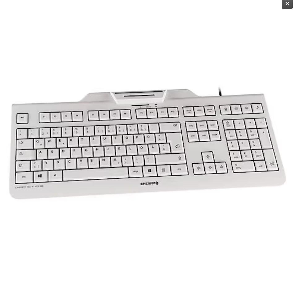 Tastierë Me kabllo CHERRY KC 1000 SC / JK-A0100BE-0 / 105 + 4 Taste / Smart Card Reader / USB / AZERTY - Bardhë - 4