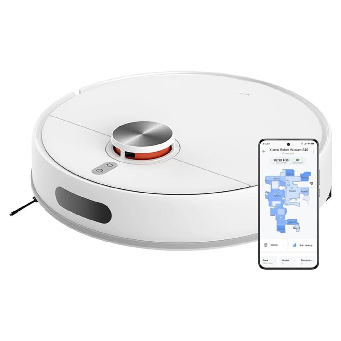 Fshesë robotike me vakum dhe larëse Xiaomi Robot Vacuum S40 / 10.000Pa / LDS / Mopim - Bardhë