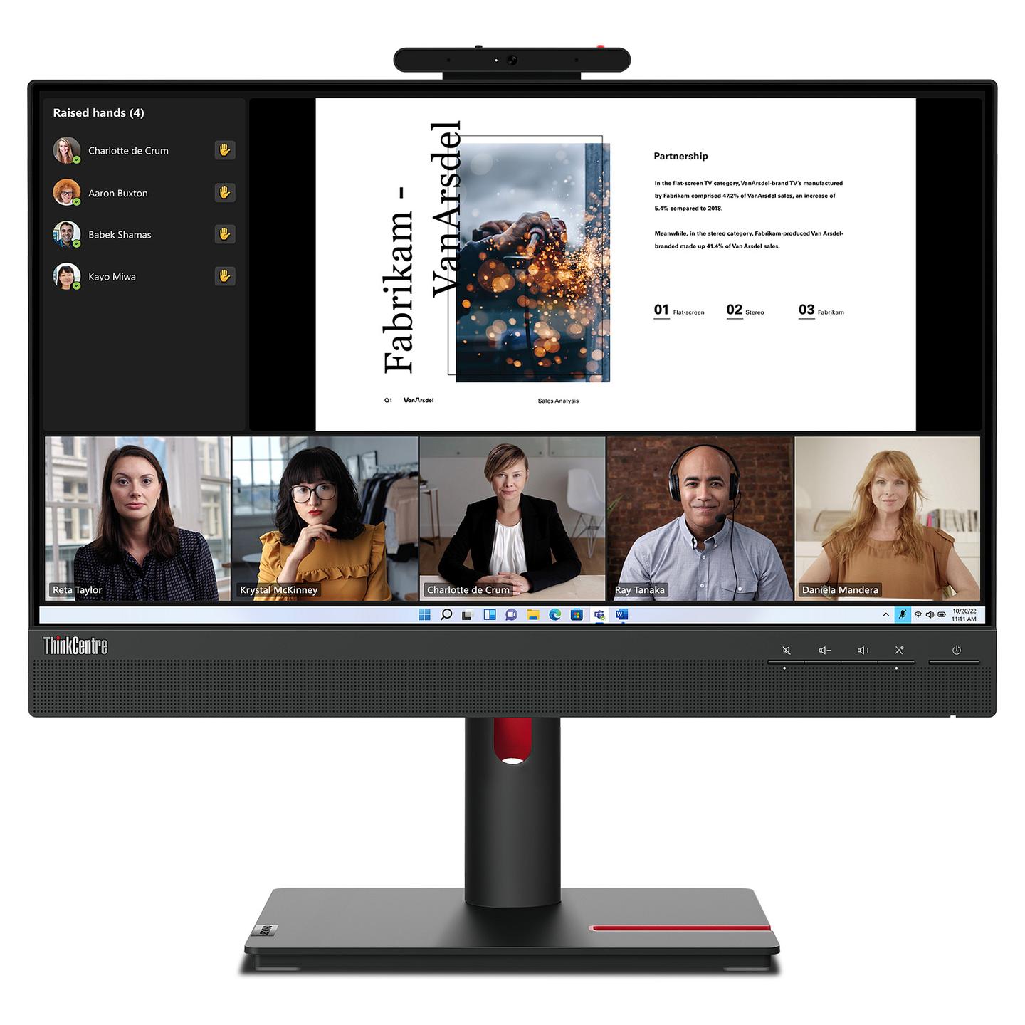 Monitor Lenovo ThinkCentre TIO-22 Gen5 / 21.5″ / FHD IPS Touch / 60 Hz / 4 ms / DP + HDMI + USB-C - Zezë - 9