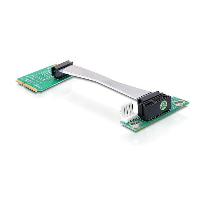 Kartë Riser PCI Express Delock 41370 / Mini PCIe në PCIe x1 / Kabllo fleksibël 13cm / Majtas - 1