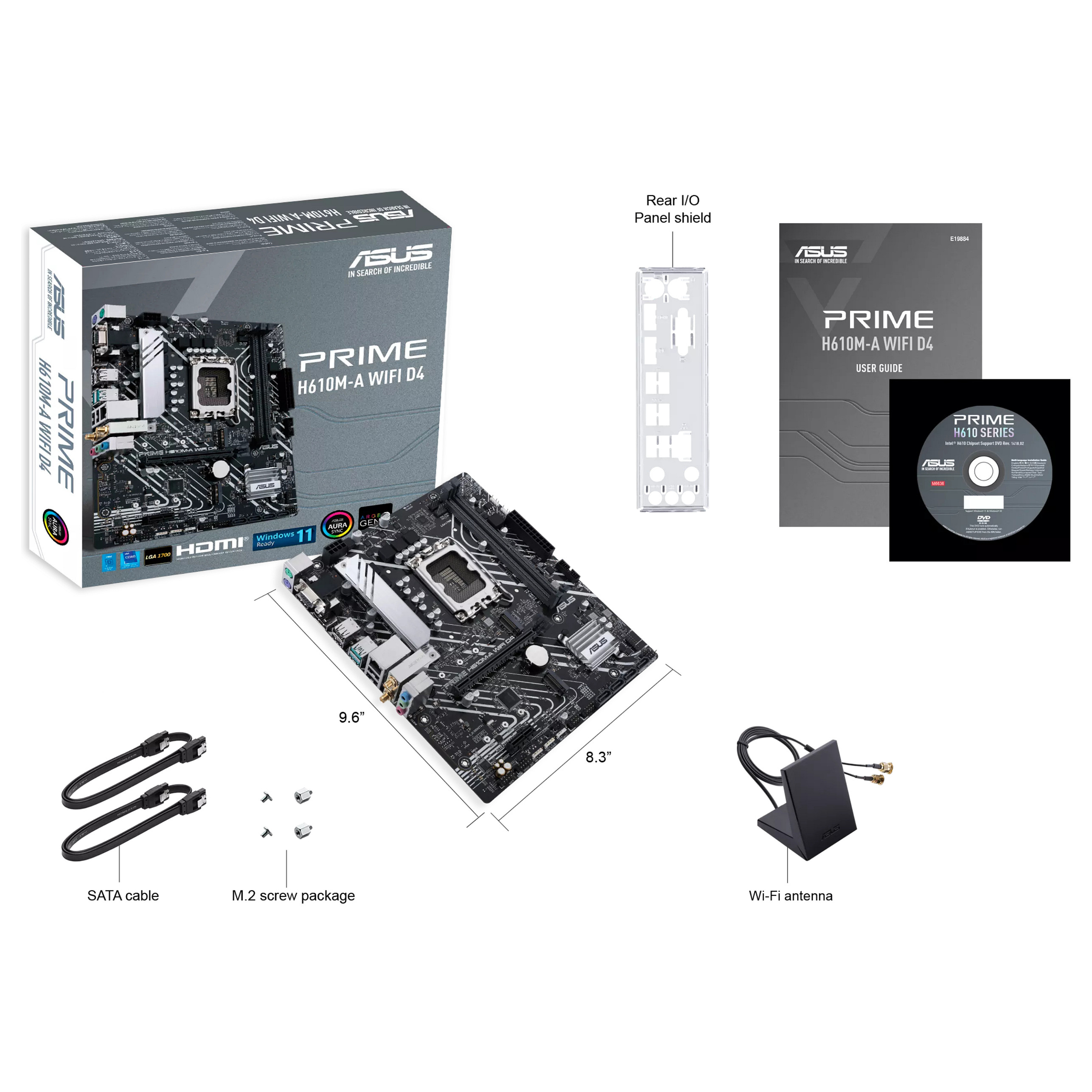 Pllakë Amë MB Intel ASUS PRIME H610M-A WIFI / LGA 1700 / DDR4 / mATX / HDMI+DP+VGA - 7