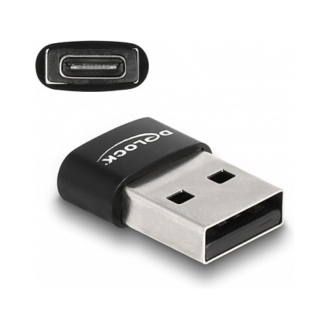 Adapter USB DELOCK USB 2.0  USB Type‑A Male → USB Type‑C Female – Zezë - 1