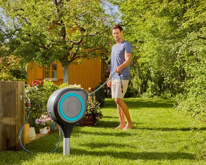 Kuti për Zorrë Kopshti GARDENA RollUp M, 20m, 11mm, Rrotullim Automatik - Gjelbër - 4