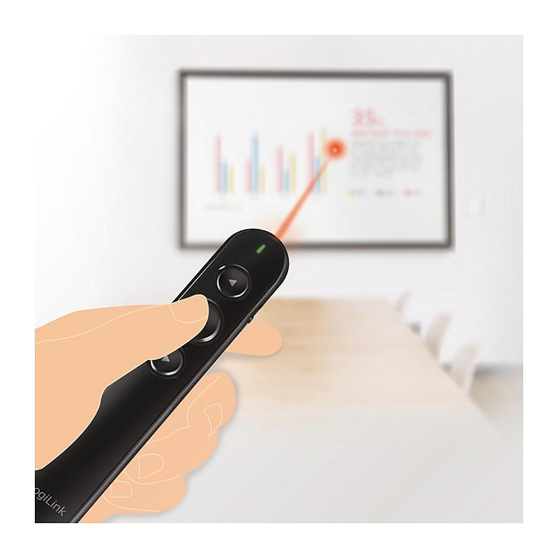 Aksesor për Konferencë LogiLink Wireless Presenter ID0190 / 2.4GHz / 3 Butona / Laser i Kuq / 15m / Nano USB / Plug-Play - Zezë - 7