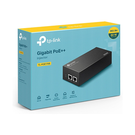 TP-Link Omada TL-POE170S PoE++ Injector Gigabit 60W IEEE 802.3bt për Kamera IP dhe Access Point - 7