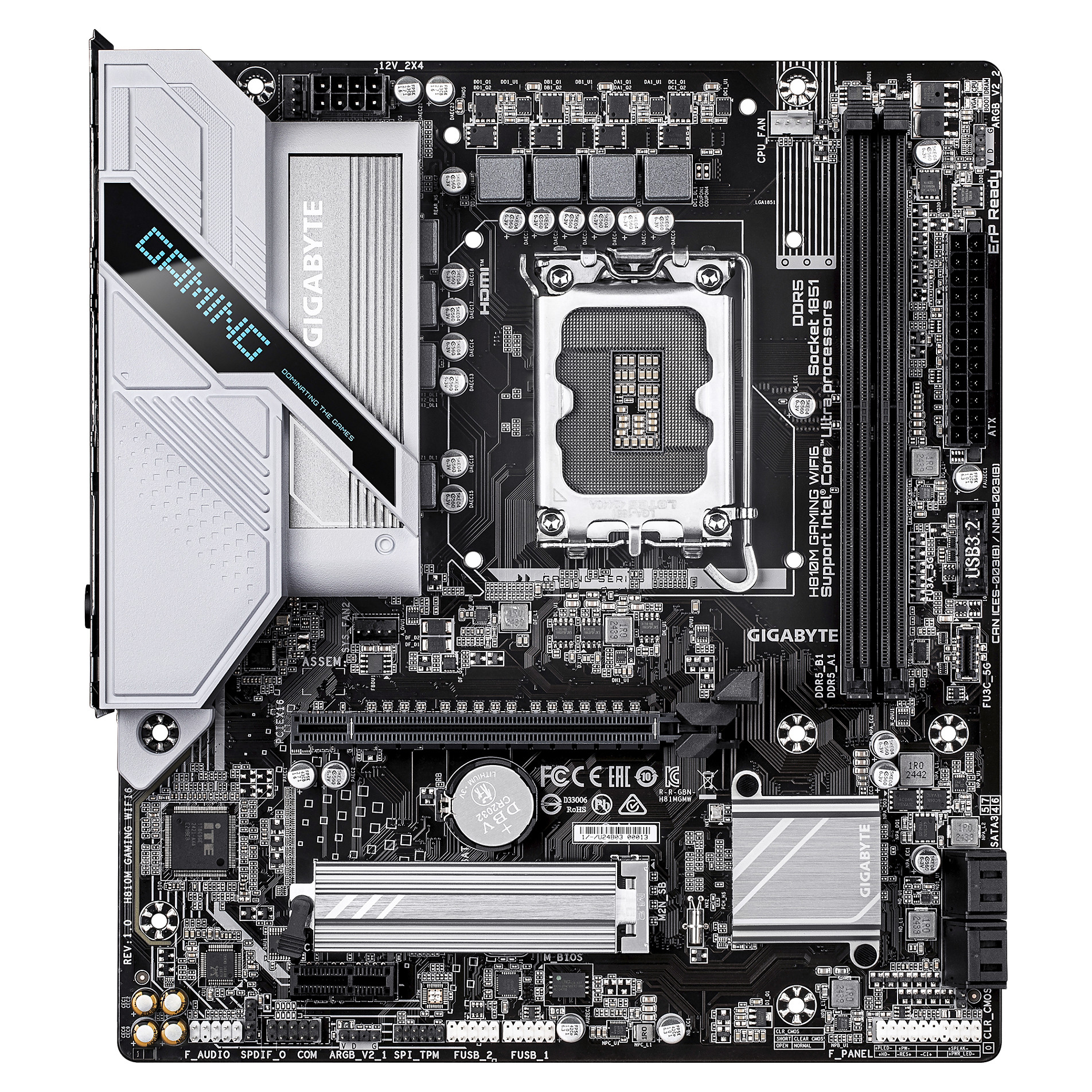 Pllakë Amë H810M GAMING WIFI6 / LGA 1851 / mATX / DDR5 / HDMI+DP - 2