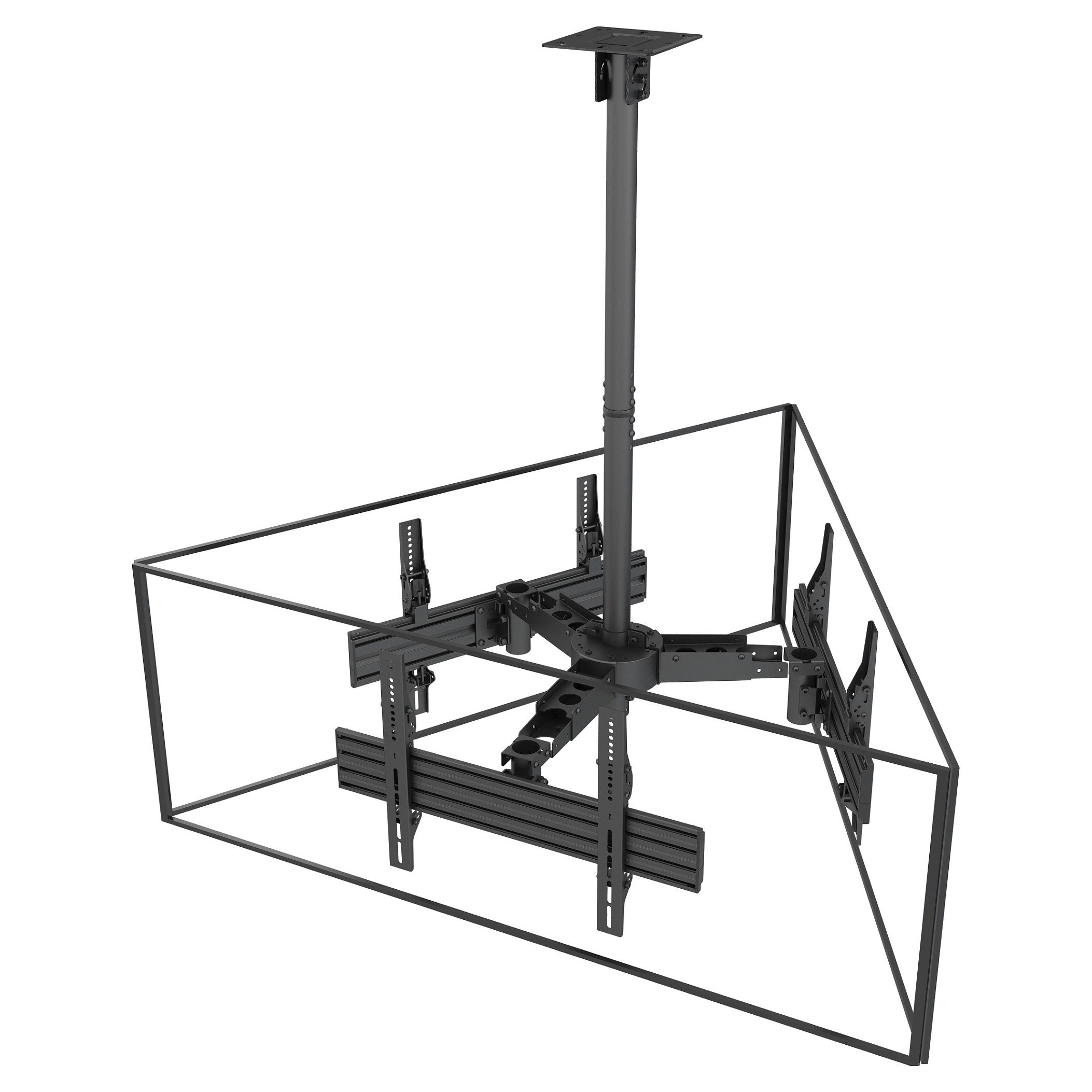 Mbajtëse për TV Equip Deckenhalterung / 32″–65″ / 3 TFT / 30 kg / 2 Gelenke - Zezë - 2