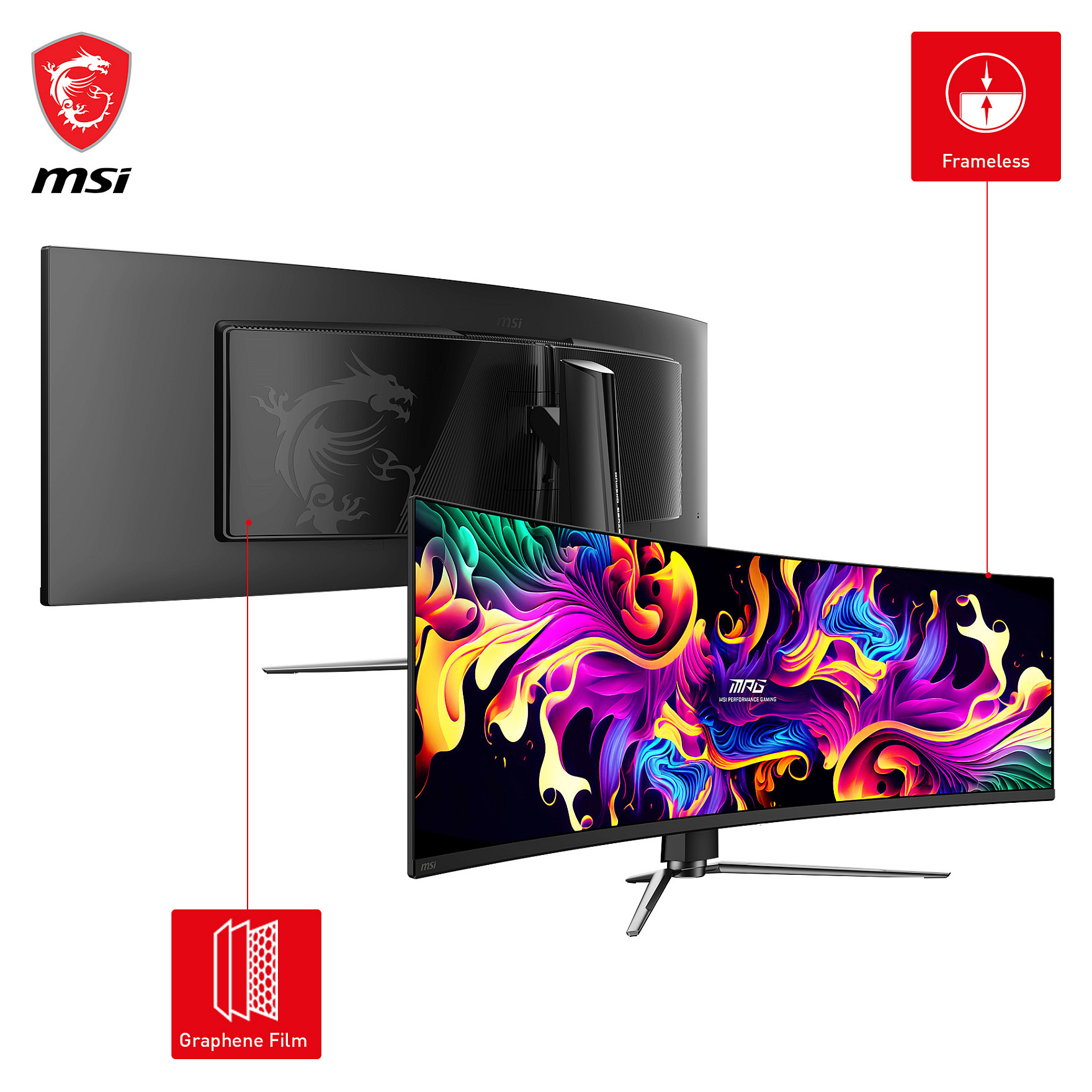 Monitor MSI MPG 491CQPDE / 49″  DQHD OLED Curved / 32:9 144Hz  0.03ms / HDMI 2.1 + DP + USB‑C / E zezë - 3