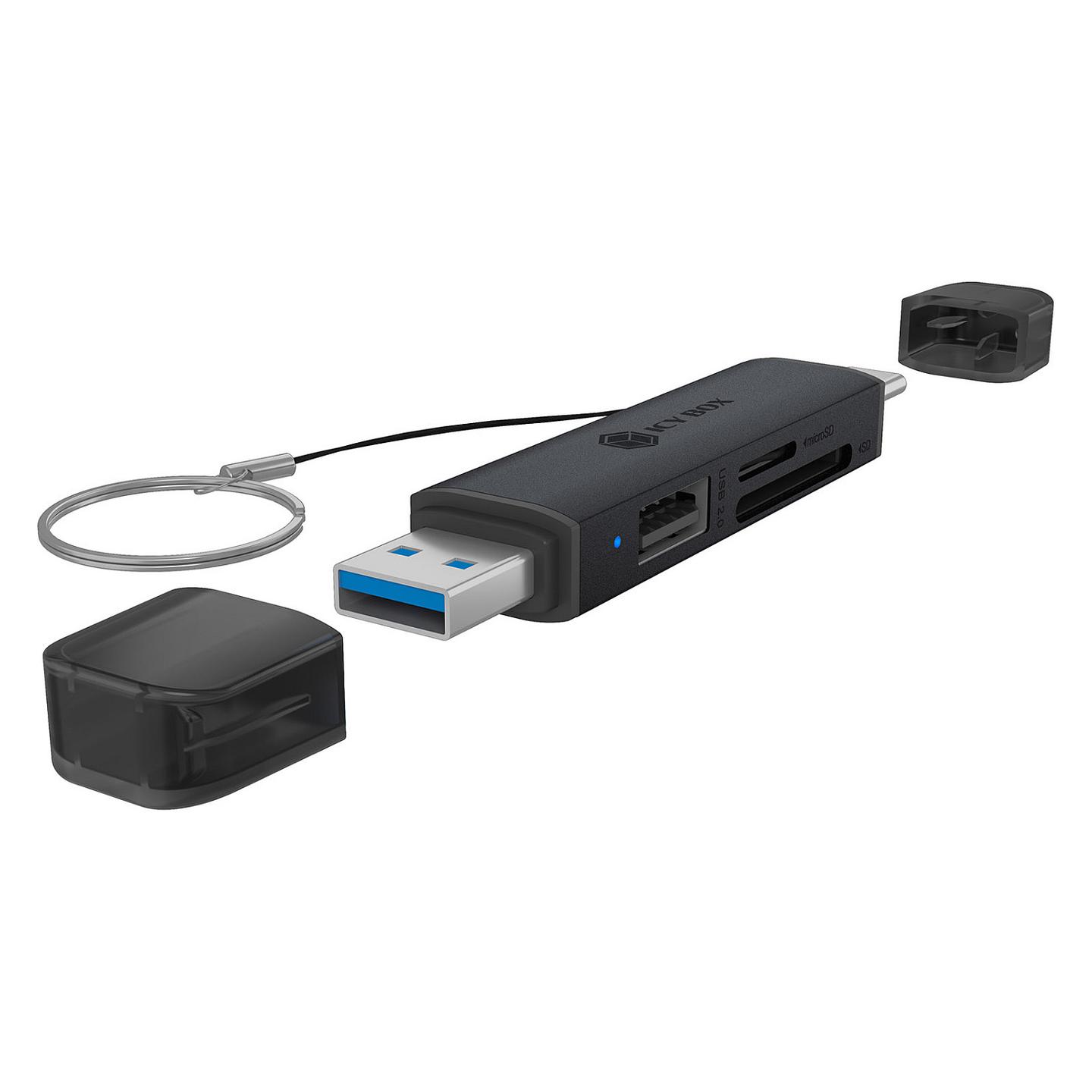 Lexues Kartelash ICY BOX IB-CR203-CU3 / SD / SDHC / SDXC / microSD / microSDHC / microSDXC / USB 3.2 Gen 1 / USB-A / USB-C / 5 Gbit/s - Zezë