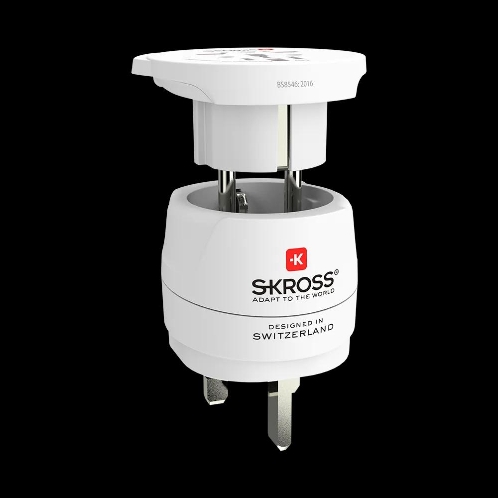Adapter Universal SKROSS Combo World to UK, 100–250V, 13A, deri 3250W - Bardhë