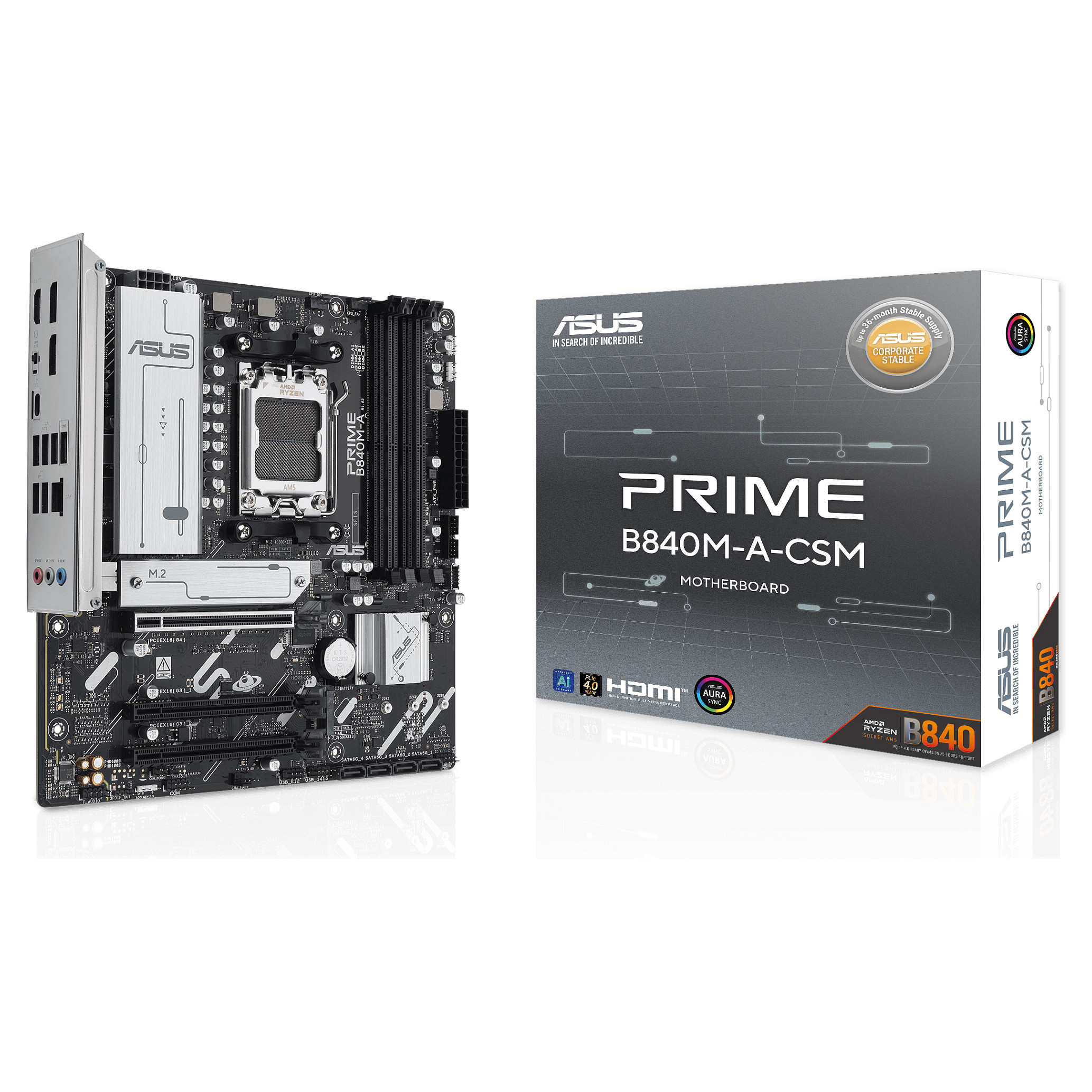 Pllakë Amë ASUS AMD PRIME B840M-A-CSM DDR5 mATX - 1